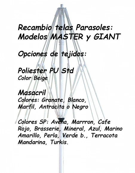 comprar Tela Parasol Master y Giant para hosteleria