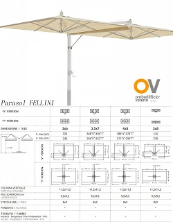 comprar Parasol FELLINI para hosteleria